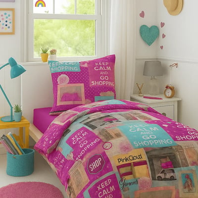 Parure de lit enfant + taie en coton, Happy C DESIGN HOME TEXTILE