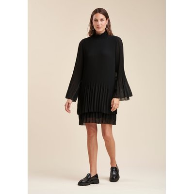 Robe courte en voile de polyester plissé LA FEE MARABOUTEE