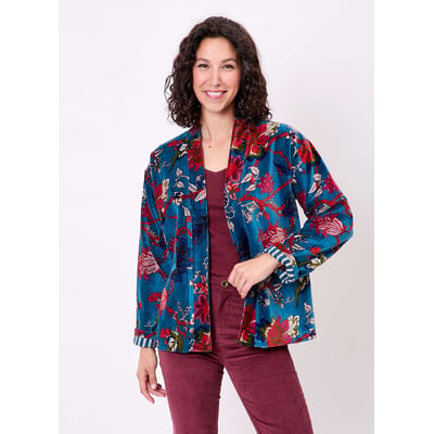 Veste Kimono velours imprimé indien DHARMA LA FIANCÉE