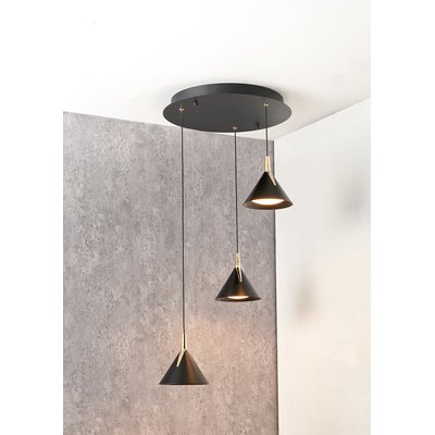 Matt Black and Gold Multi Drop LED Pendant SO'HOME
