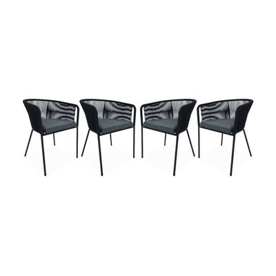 Fauteuil de jardin acier galvanisé et cordes (lot de 4) SANTOS SWEEEK