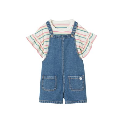 Ensemble t-shirt + salopette en jean VERTBAUDET