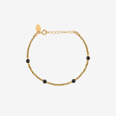Bracelet indie amante hematite gold/onyx CAROLINE NAJMAN