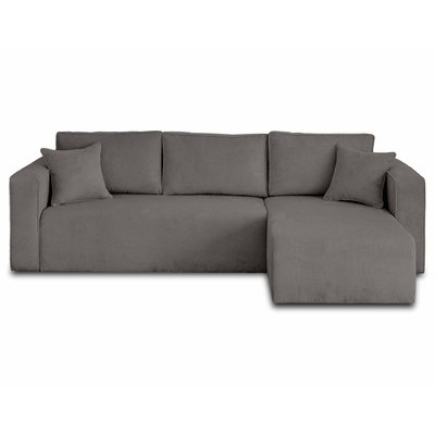 Canapé d'Angle Convertible en Velours texturé 4 places - TOPAZE LISA DESIGN
