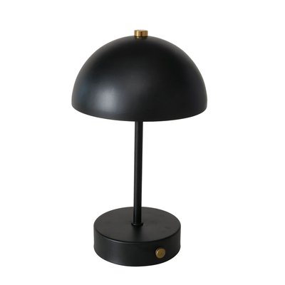 Lampe à poser champignon en métal noir LED sans fil 15x15x26cm WADIGA