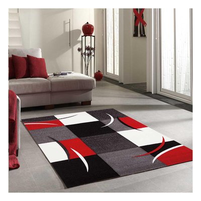 Tapis salon et chambre tissé motif damier COMMA UN AMOUR DE TAPIS