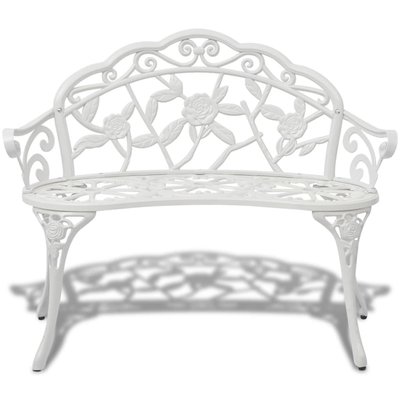 Banc de jardin motifs roses en aluminium HOME MAISON