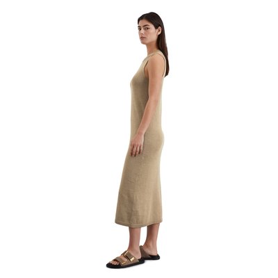 Robe en tricot sans manches slim en mélange de coton et de lin bio MARC O'POLO