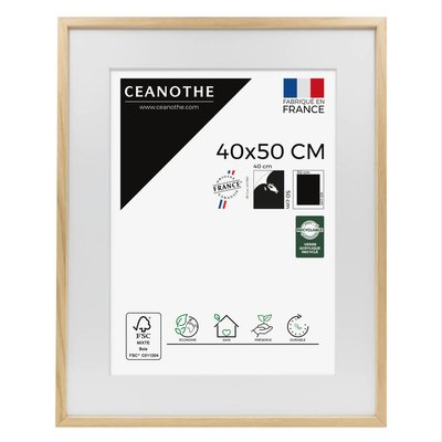 Cadre Photo Avec Passe-partout 40x50 Cm Bois Brut Chêne ALBA CEANOTHE