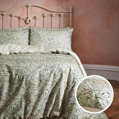 Malory Willow Leaf Slub Cotton Duvet Cover & Pillowcase Set EW BY EDINBURGH WEAVERS
