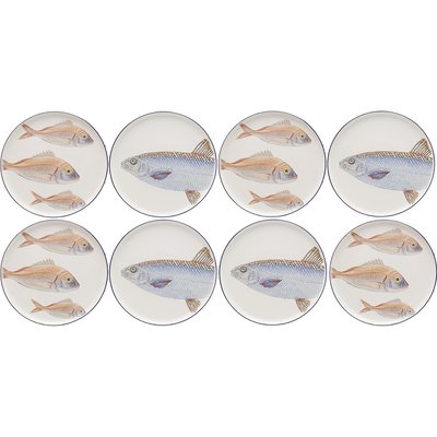 Lot de 8 assiettes poissons KARE DESIGN