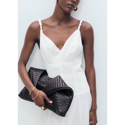 Robe longue col V MANGO