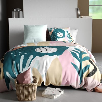 Parure housse de couette en coton imprimée, Emilia C DESIGN HOME TEXTILE