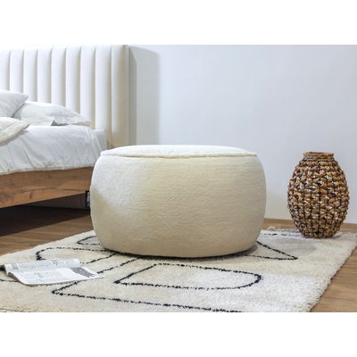 Pouf tissu imitation fourrure, ANGORA BOBOCHIC