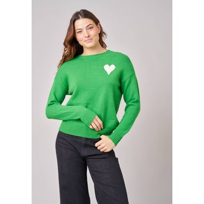 Pull femme maille douce motif cœur ADONIS DEELUXE