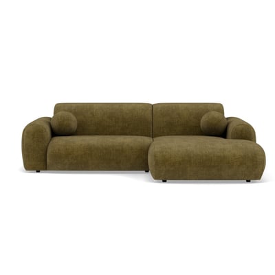 Canapé d'angle droit en velours texturé, LOUISE BEST MOBILIER