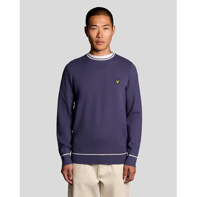 Pull à liserés contrastés en maille col rond LYLE & SCOTT