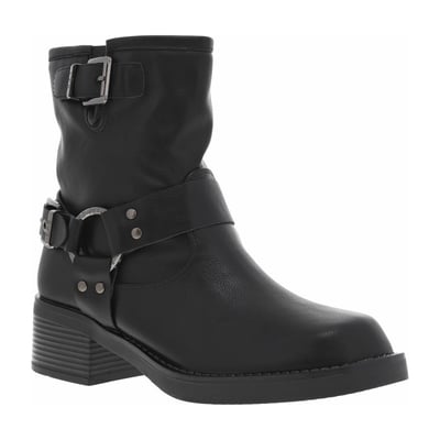 Boots noires à talon décroché bas et à boucle à ardillon avec brides LPB Les P'tites Bombes
