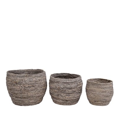 Lot de 3 paniers en feuille de maïs - TIVOLI HOUSE NORDIC