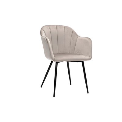 Chaise design en tissu velours et métal noir MILLY MILIBOO