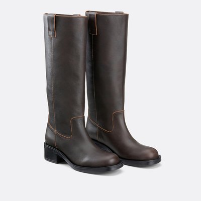 Gerade geschnittene Biker-Stiefel aus Leder LA REDOUTE COLLECTIONS