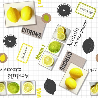 Nappe Toile cirée au mètre Modele Parfum Citron DOUCEUR D'INTÉRIEUR
