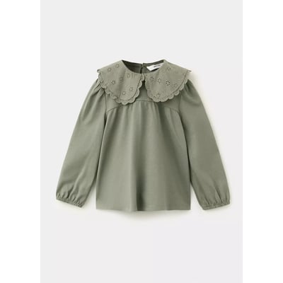 T-shirt col claudine brodé MANGO BABY