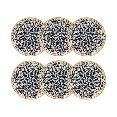 Lot de 6 assiettes plates à motif en grès 27cm, HERACLEE NOVASTYL