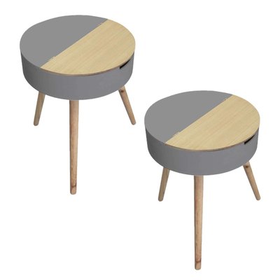 2 Tables de nuit coffre Scandinave TOILINUX