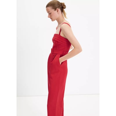 Combinaison lin ceinture MANGO