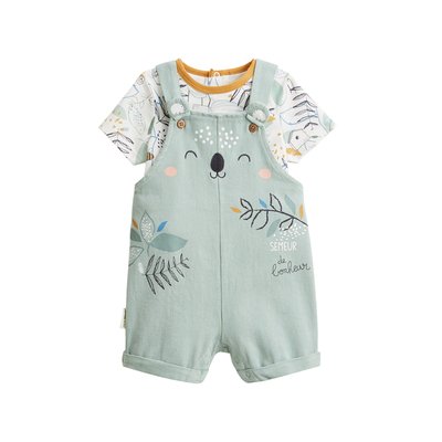 Ensemble salopette bébé en jean et t-shirt GARDEN PARTY PETIT BEGUIN