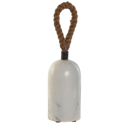 Cale-porte pierre polie et corde 11x11x38cm WADIGA