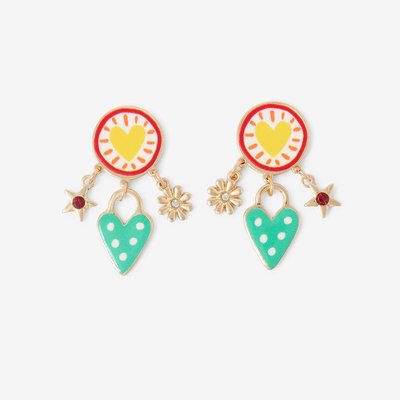 Boucles d'oreilles pendantes charms cœur BALABOOSTE