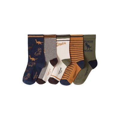Lot de 5 paires de chaussettes "dino" VERTBAUDET