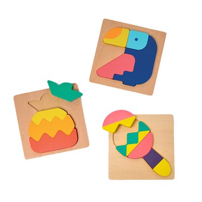3 Puzzles encastrables en bois OXYBUL 