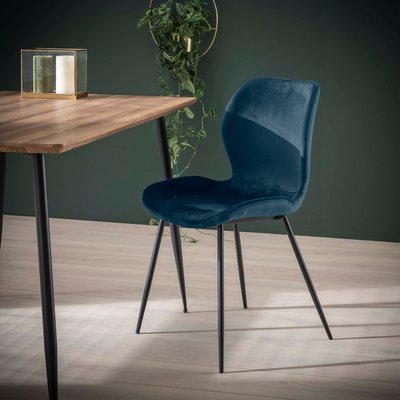 Chaise de salle à manger tissu velours jaune moutarde MELBOURNE (lot de 2) PIER IMPORT