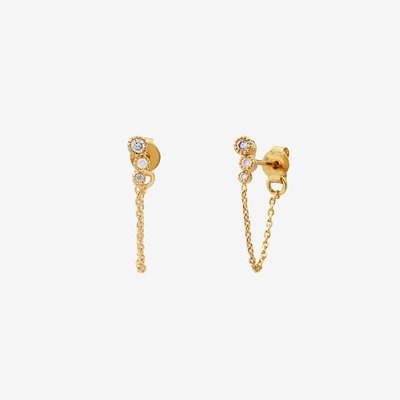 Boucles d'oreilles à l'unité doré à l'or fin  bella CAROLINE NAJMAN