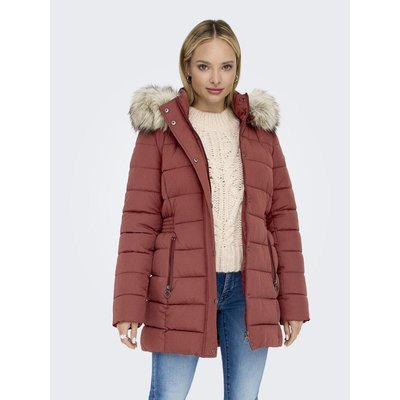 Veste fausse fourrure bordeaux La Redoute