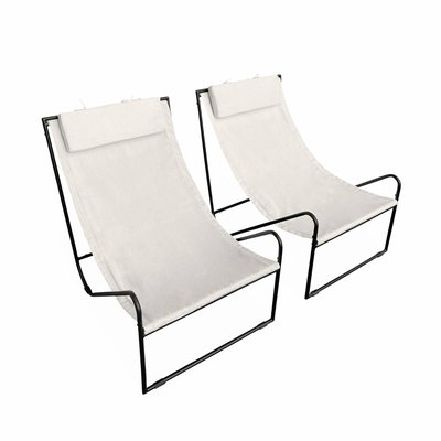 Fauteuil relax de jardin métal et toile (lot de 2) MANCORA X2 SWEEEK