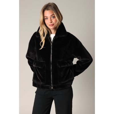 Veste zippée en imitation fourrure avec poches à rabat RUSALKA DEELUXE