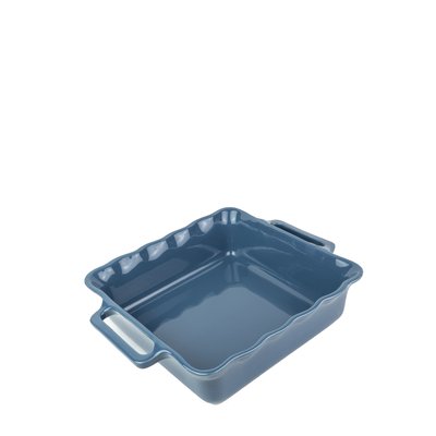 Délices Plat céramique four carré festonné bleu océan 31,5  cm PEUGEOT