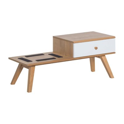 Banc avec tiroir et coussin - L100 x H43 x P40 cm CALICOSY