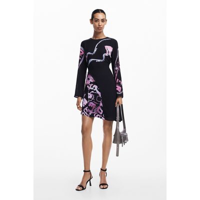 Robe courte asymétrique à lettres DESIGUAL