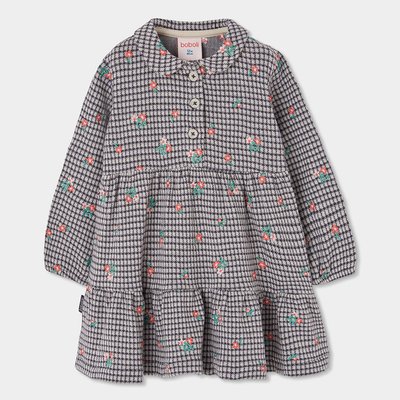 Robe en maille à carreaux et fleurs BOBOLI