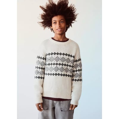 Pull en maille frise MANGO KIDS