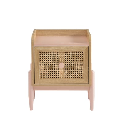 Table de chevet enfant 1 tiroir en bois et cannage- LILOU DRAWER