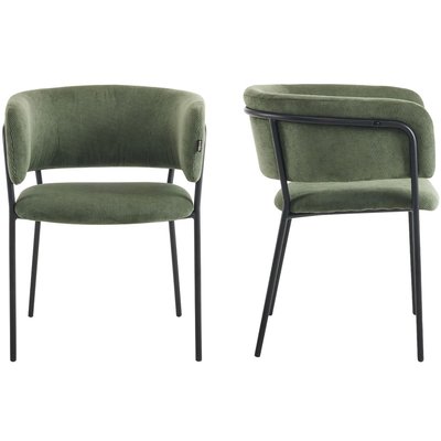 Lot de 2 fauteuils de table en velours côtelé - MALONE HOMIFAB