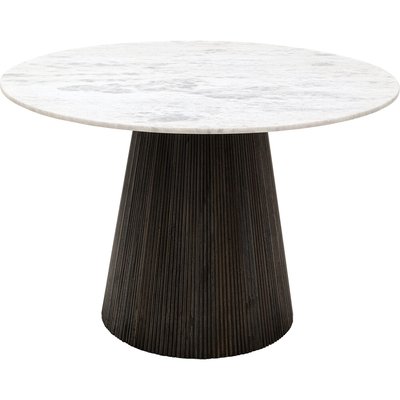 Table ronde en manguier et marbre, GLENN KARE DESIGN
