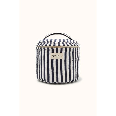 Trousse De Toilette Vintage Vanity Années 60-70 - Marron - 30x22x16 Cm - Occasion