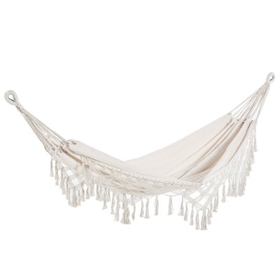 Hamac de voyage portable style bohème chic coton polyester beige OUTSUNNY